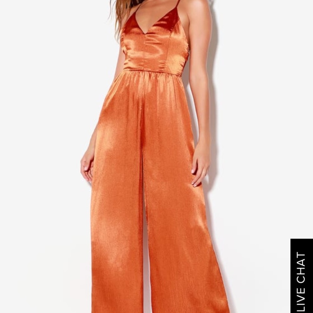 Satin Orange Jumpsuit